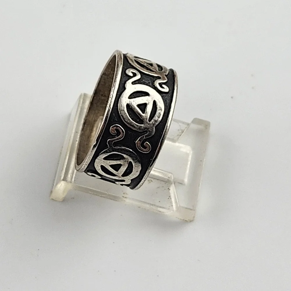 Vintage Sterling Silver 925 Mexico‎ Band Ring Size 6.75